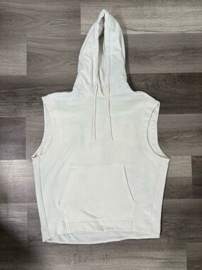 Athleta Oversized Hooded Sleeveless Pullover in Cream